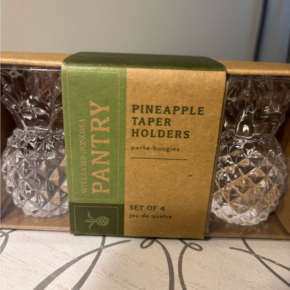 Williams Sonoma Pineapple Taper Holders in Brown